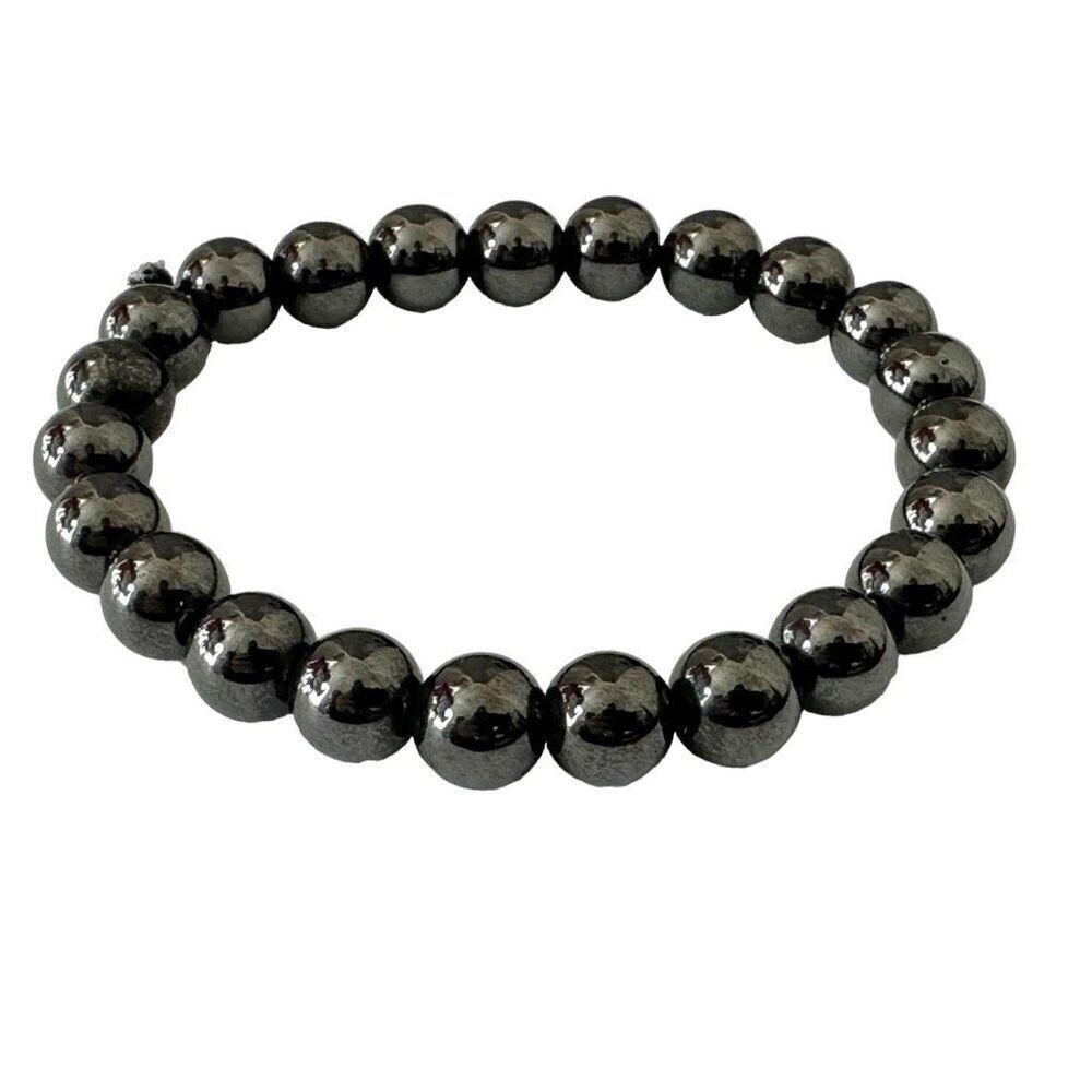 Hematite beaded stretchy bracelet
